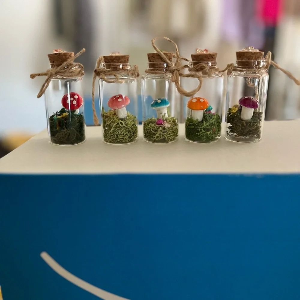 Miniature Mushroom Terrarium Bottles - Party Favors
